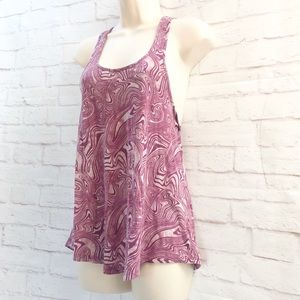Urban Outfitters ECOTé Racerback Tank Top XS Swirl Pattern Magenta